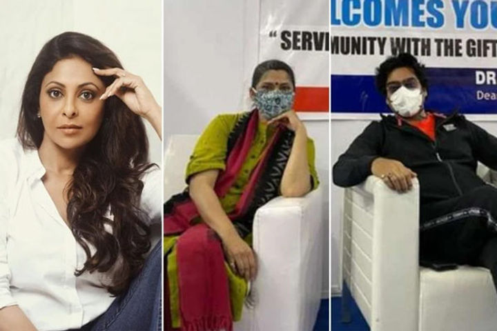 Renuka Shahane Ashutosh Rana And Shefali Shah Receive First Dose Of COVID-19 Vaccine