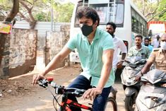 Vijay Rides Bicycle To Cast His Vote In Tamil Nadu Assembly Elections and guesses starts