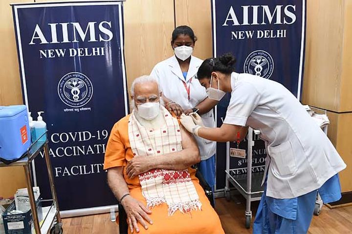 PM Modi takes second dose of vaccine in AIIMS Delhi