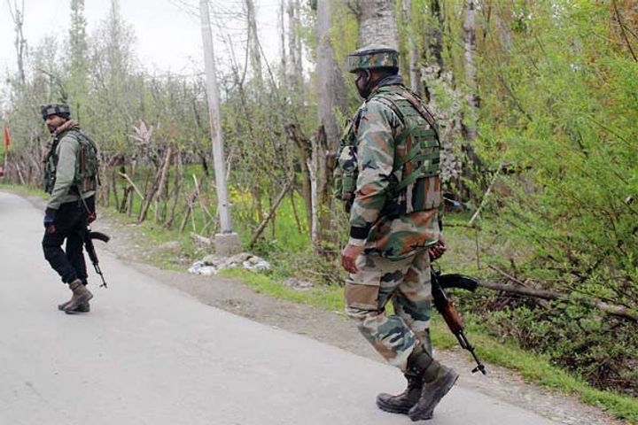 Encounter between security forces and terrorists hiding in religious place in Tral Encounter between security forces and terrorists hiding in religious place in Tral