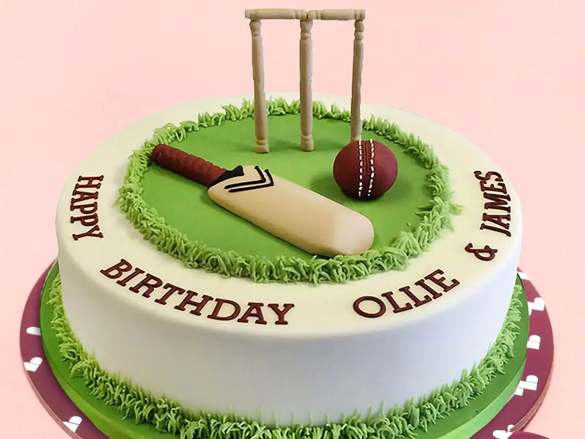 cricket pitch cake
