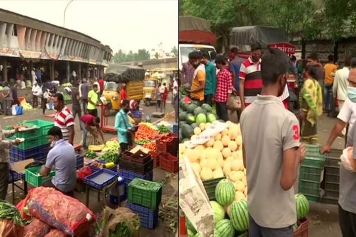 Corona rule in Punes APMC market stared