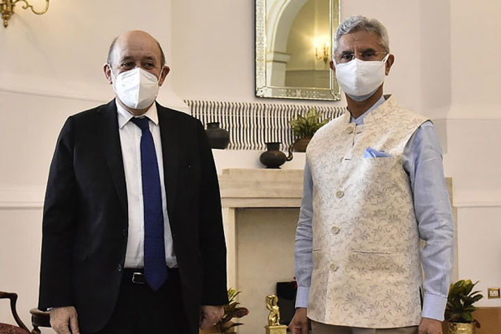 French Foreign Minister Jean-Lees Leeds arrives in New Delhi on a five-day visit to India