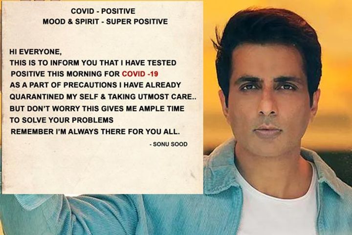 Actor Sonu Sood Tests Positive For COVID19 Self Isolates