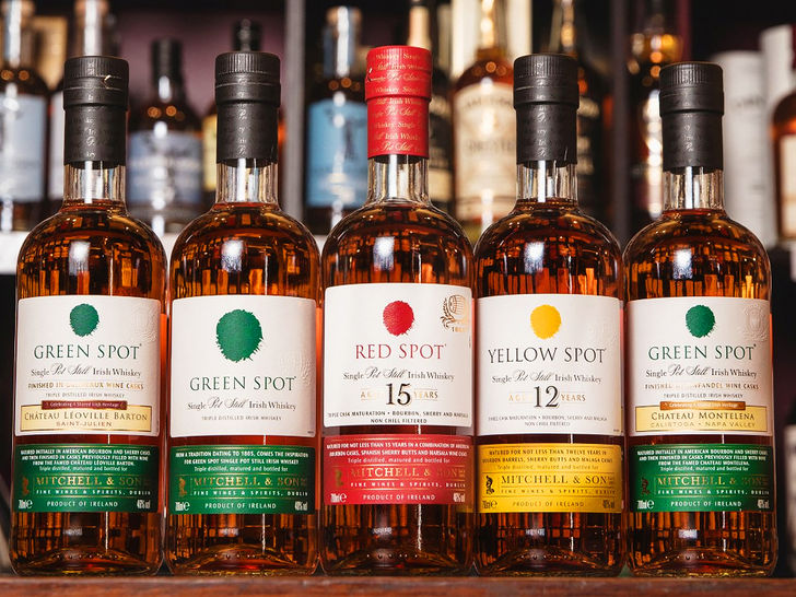 Red, Yellow, and Green Spot Irish Whiskeys