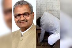 Madhya Pradesh Rewa MP Janardhan Mishra Cleaning Toilet Of Quarantine Center