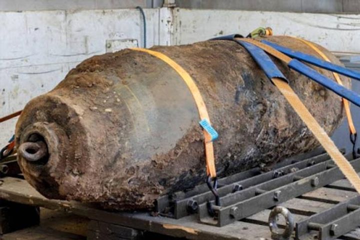 Unexploded World War II bomb in Germany