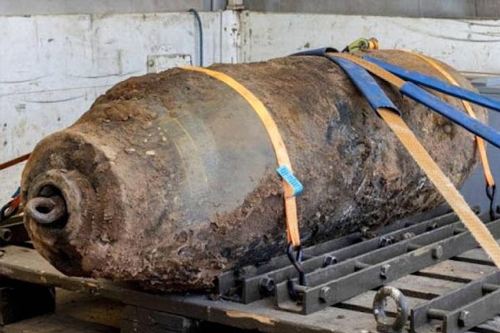 Unexploded World War II bomb in Germany Unexploded World War II bomb in Germany