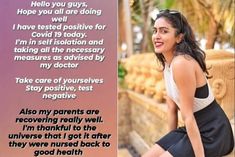 Samyuktha Hegde Tested Covid 19 Positive