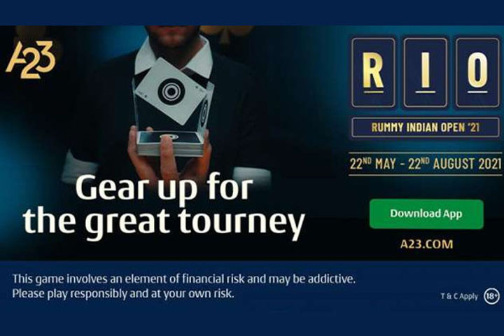 A23 online rummy tournament players have a chance to win a grand prize of 1 crore