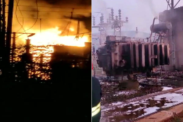 A fire broke out at an electrical sub station of Gopalapatnam in Visakhapatnam