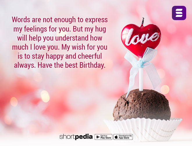 Birthday Wishes For Love Words Are Not Enough To Express My Feelings For You But My Hug Will Help You Understand How Much I Love You My Wish For You Is