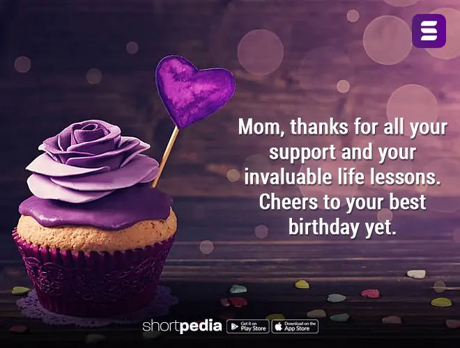 Mom, thanks for all your support and your invaluable life lessons. Cheers to your best birthday yet.