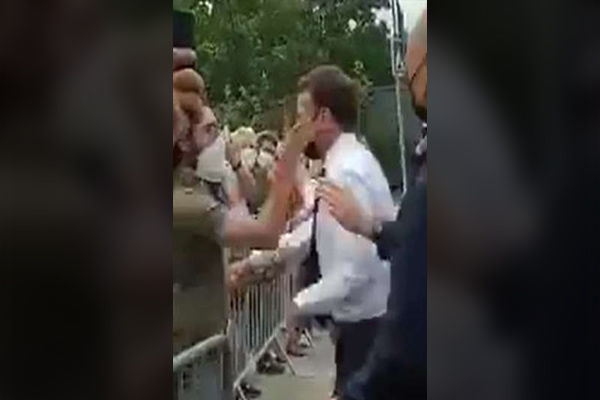 Man slaps French President Emmanuel Macron