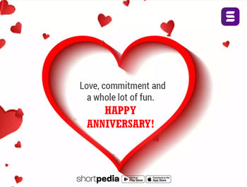 Marriage Anniversary Wishes : Love, commitment and a whole lot of fun.  Happy Anniversary! | Shortpedia