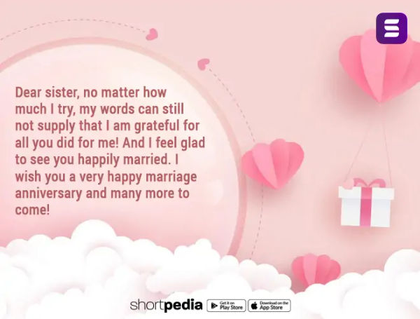 Anniversary Wishes For Sister