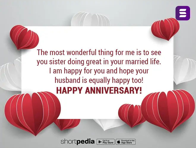 Anniversary Wishes For Sister