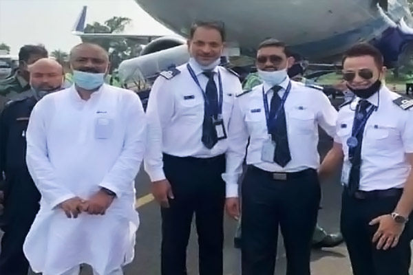 BJP MP Rajiv Pratap Rudy flew the plane, brought the first IndiGo flight from Kolkata to Darbhanga