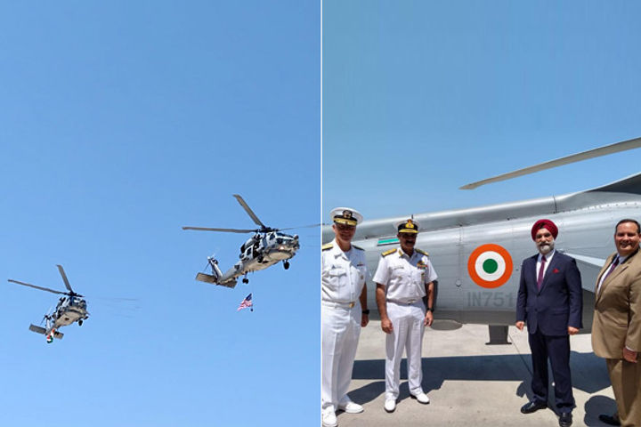 US Navy handed over two MH 60 R multirole helicopters to the Indian Navy