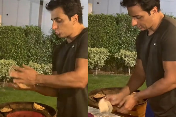 Sonu Sood shared the video on Instagram the actor was seen making roti