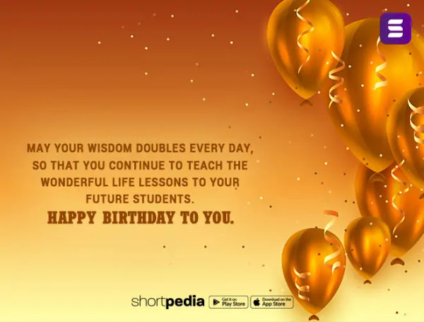 Birthday Wishes For Teacher