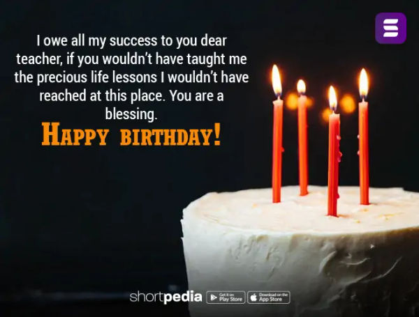 Birthday Wishes For Teacher