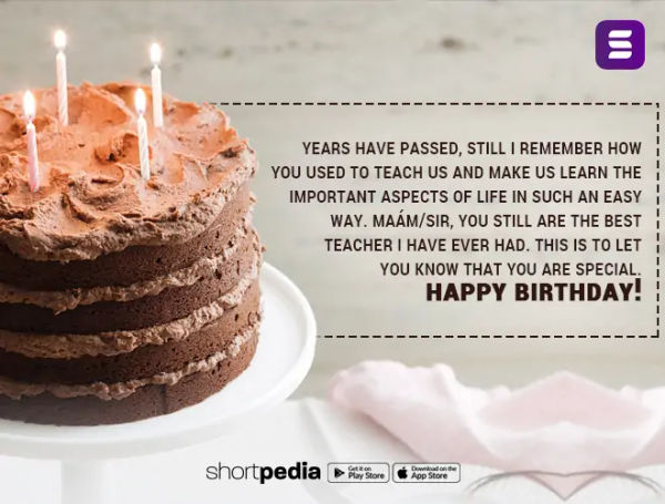 Birthday Wishes For Teacher