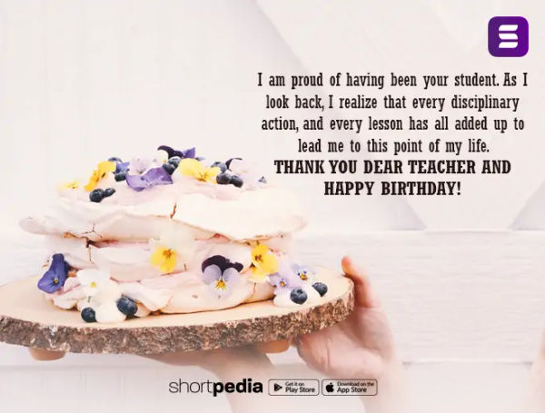 Birthday Wishes For Teacher