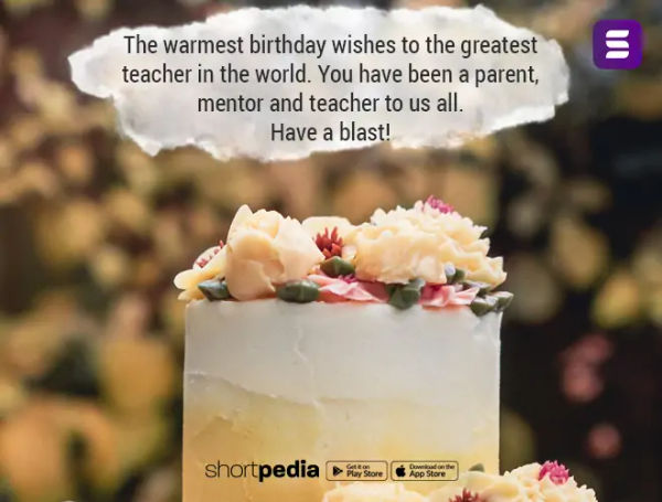Birthday Wishes For Teacher