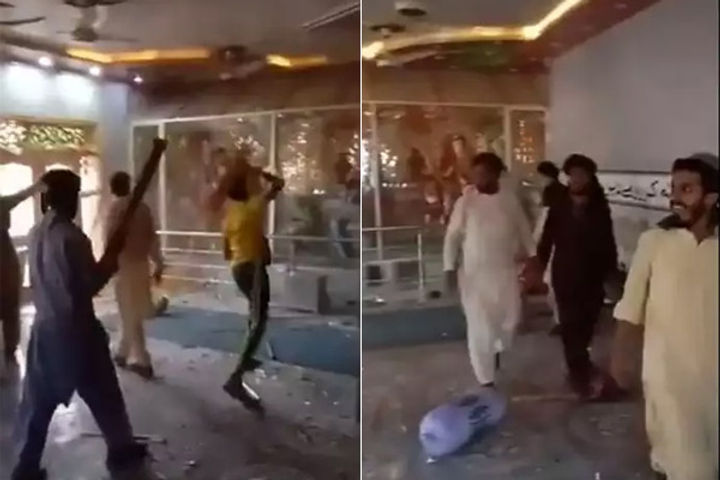 Siddhivinayak temple was vandalized in Punjab province of Pakistan mob entered with sticks
