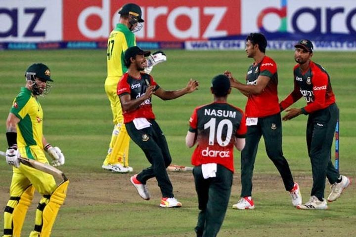 Australian team was bundled out for just 62 runs in the 5th T20 match Bangladesh thrashed badly in t