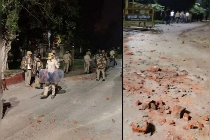 Stone pelting and firing between students of Rajaram and Birla Hostel in BHU Stone pelting and firing between students of Rajaram and Birla Hostel in BHU