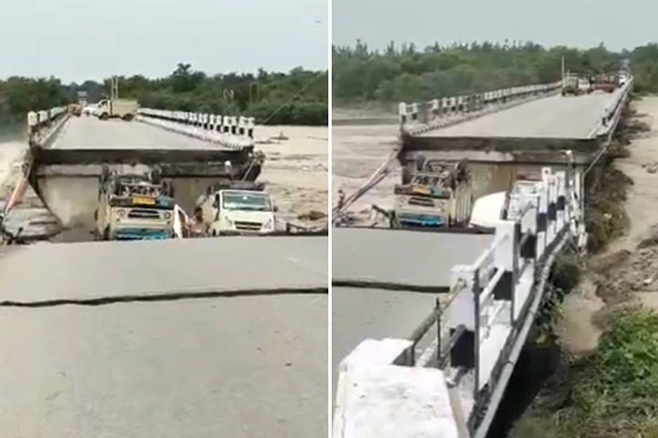 Ranipokhari bridge collapsed many vehicles fell into the river some stuck