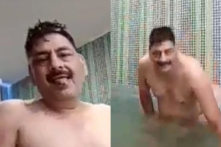 Circle officer and female constable were doing obscene acts in front of the child in the swimming po