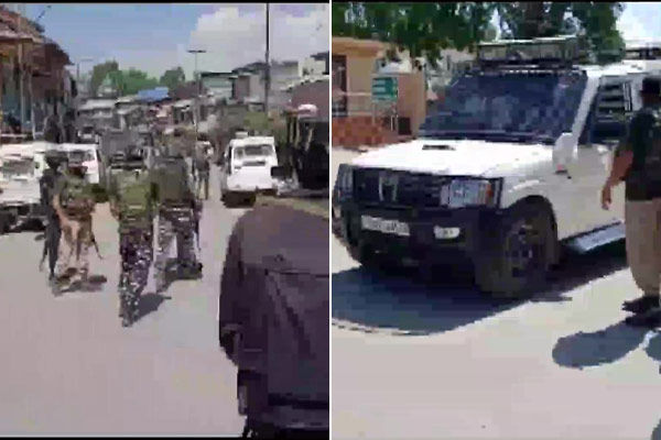 Three civilians injured after terrorists hurled grenade at a police party at Main Chowk in Pulwama