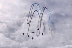 Surya Kiran aerobatics team showed acrobatics in the sky of Jalandhar