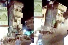 Three storey building grounded in Jalgaon