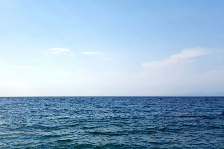 A tornado seen rising over the sea in the Gulf of Mannar in Rameshwaram