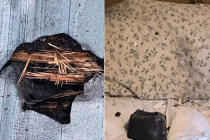 Meteorite crashes through roof Meteorite crashes through roof