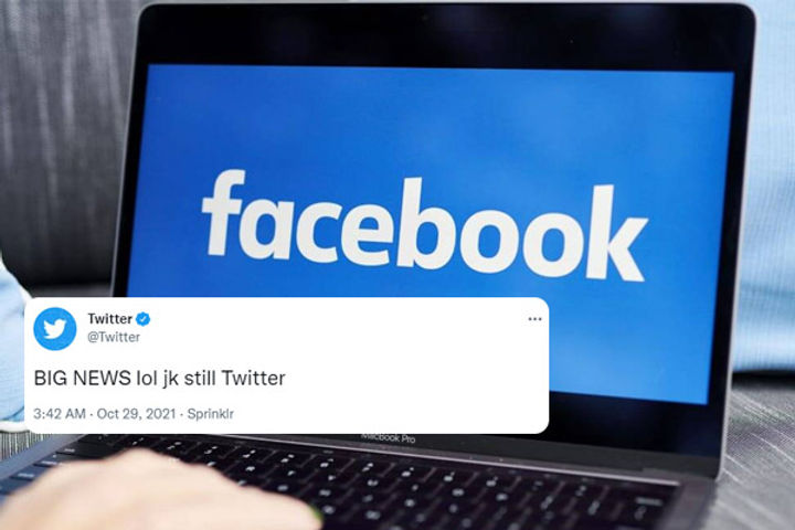 Twitter reacts to Facebook changing name