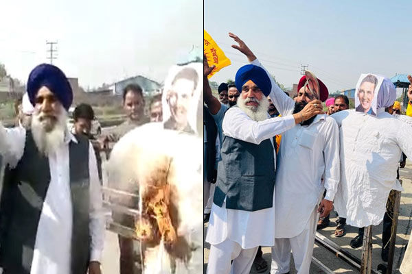 Farmers burn effigy of Akshay Kumar, accused of promoting Modi