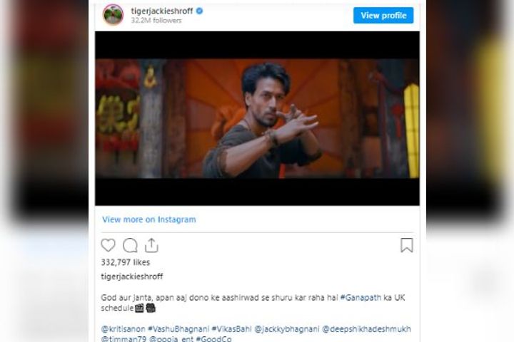 Tiger Shroff starts shooting for Ganpath Part 1 video of stunt scene goes viral