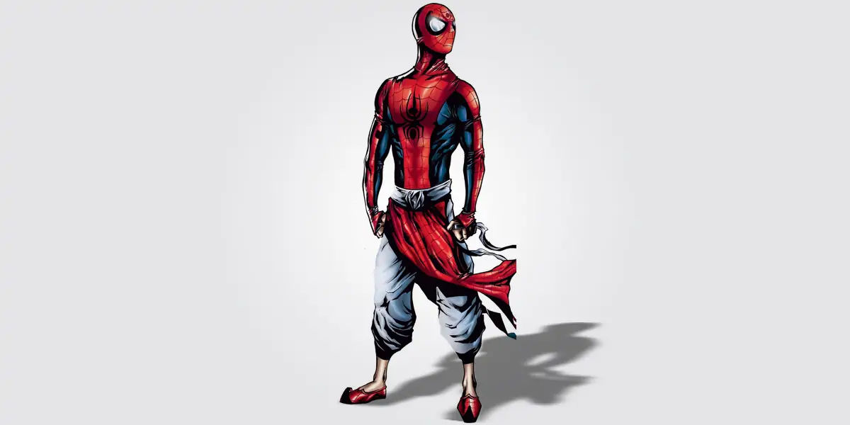 Pavitr Prabhakar, Peter Parker, Meera Jain, Auntie Maya, Uncle Ben, indian spiderman, spiderman indi