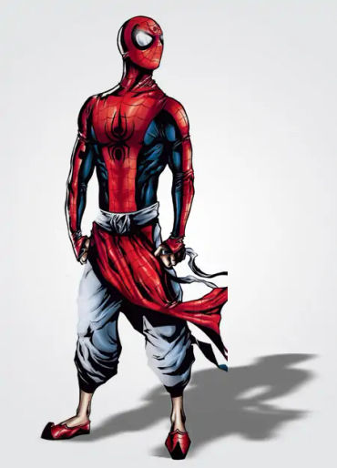 Pavitr Prabhakar, Peter Parker, Meera Jain, Auntie Maya, Uncle Ben, indian spiderman, spiderman indi