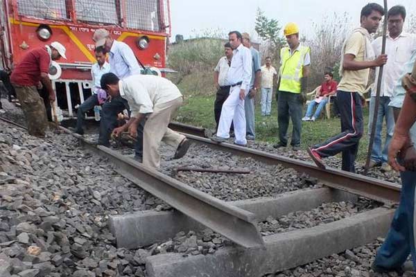 Blast on rail tracks in Jharkhand derails diesel locomotive