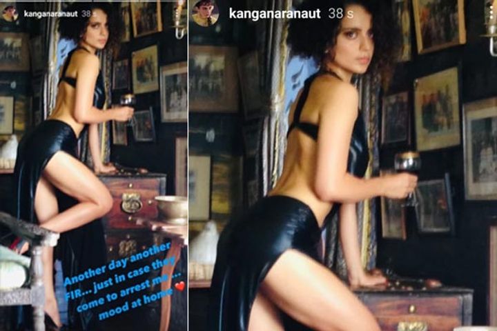 Kangana shared a bold picture while drinking wine after the FIR was registered