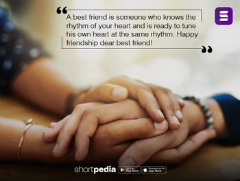 Friendship Day Quotes : A best friend is someone who knows the rhythm of your heart and is ready to tune his own heart at the same rhythm. Happy friendship dear best Friendship Day Quotes : A best friend is someone who knows the rhythm of your heart and is ready to tune his own heart at the same rhythm. Happy friendship dear best