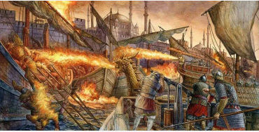 greek fire, flame thrower, history facts 