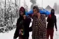 the pregnant was taken to the hospital by walking five kilometers in the snow