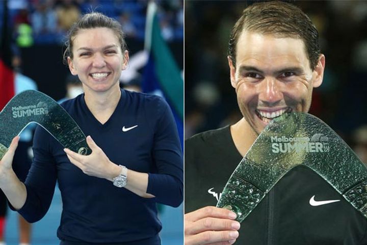 Rafael Nadal and Simona Halep win summer set tournament title in Melbourne
